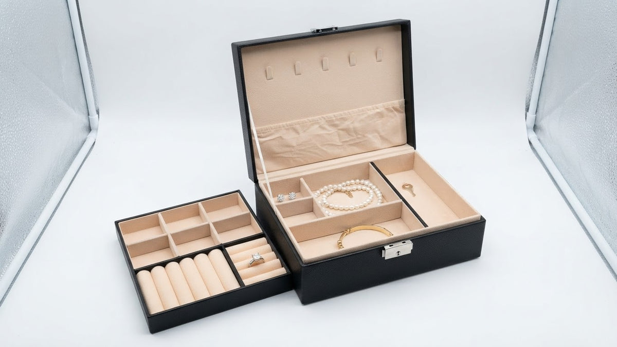 Multi-Layer Leather Jewelry Box Organizer, view 2
