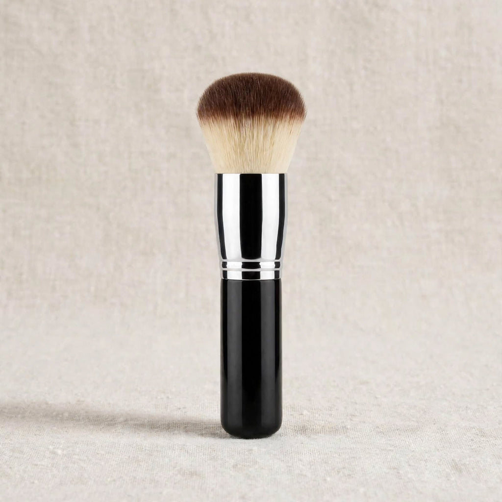 Black kabuki buffing brush standing