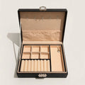 Black jewellery box, open