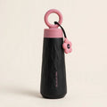 Black insulated bottle with flower charm