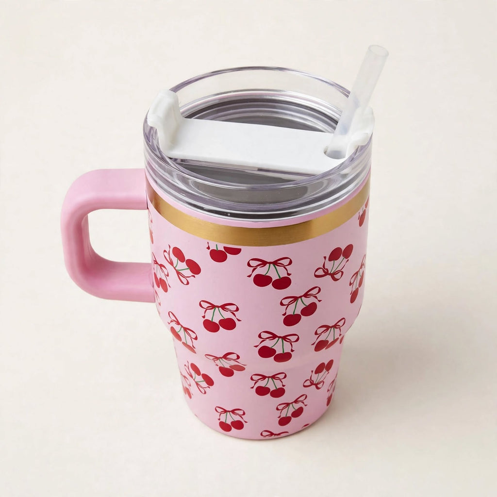 Cherries 600ml tumbler, angled