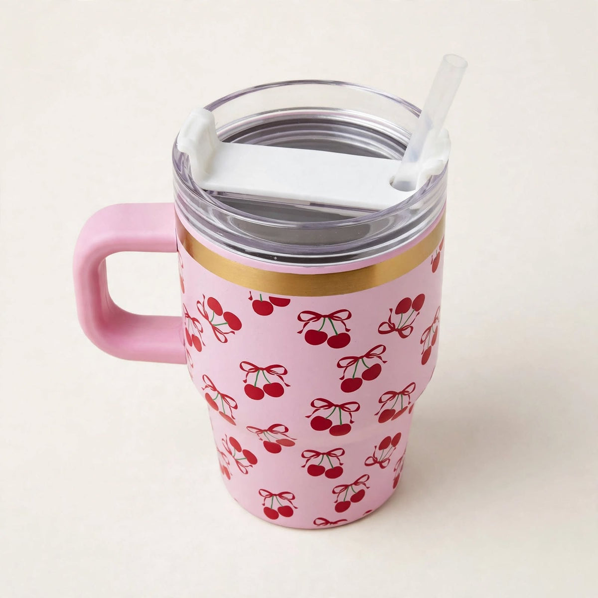 Cherries 600ml tumbler, angled
