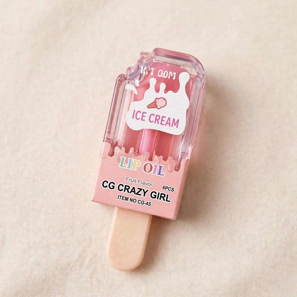 Pink ice cream popsicle lip oil