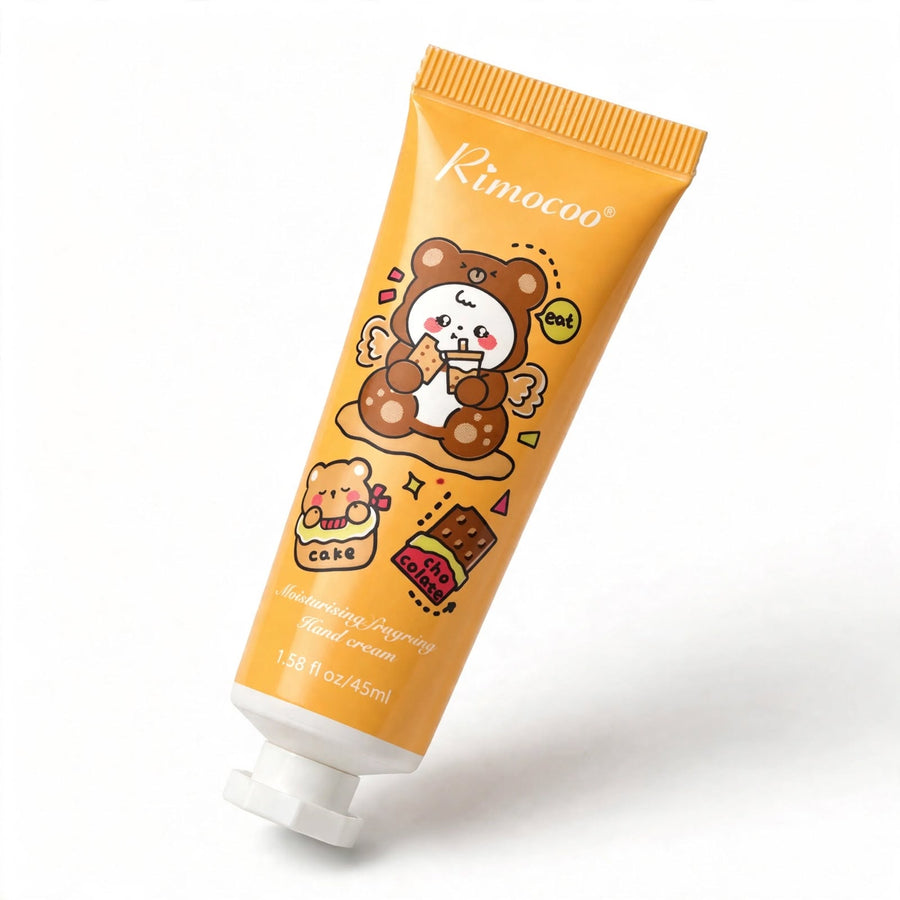 Rimocoo bear hand cream tube, angled