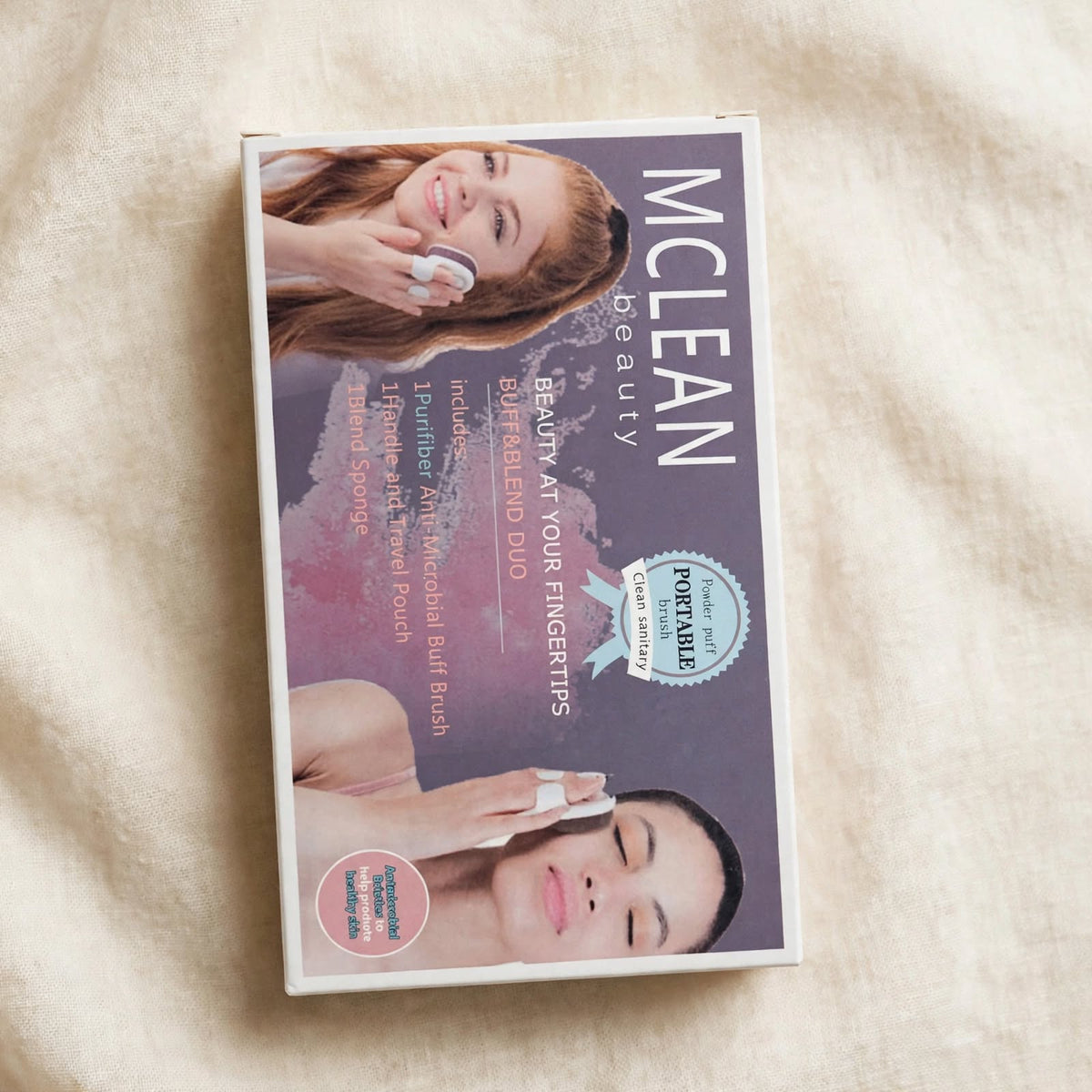 Mclean Beauty Buff and Blend Duo box, angled