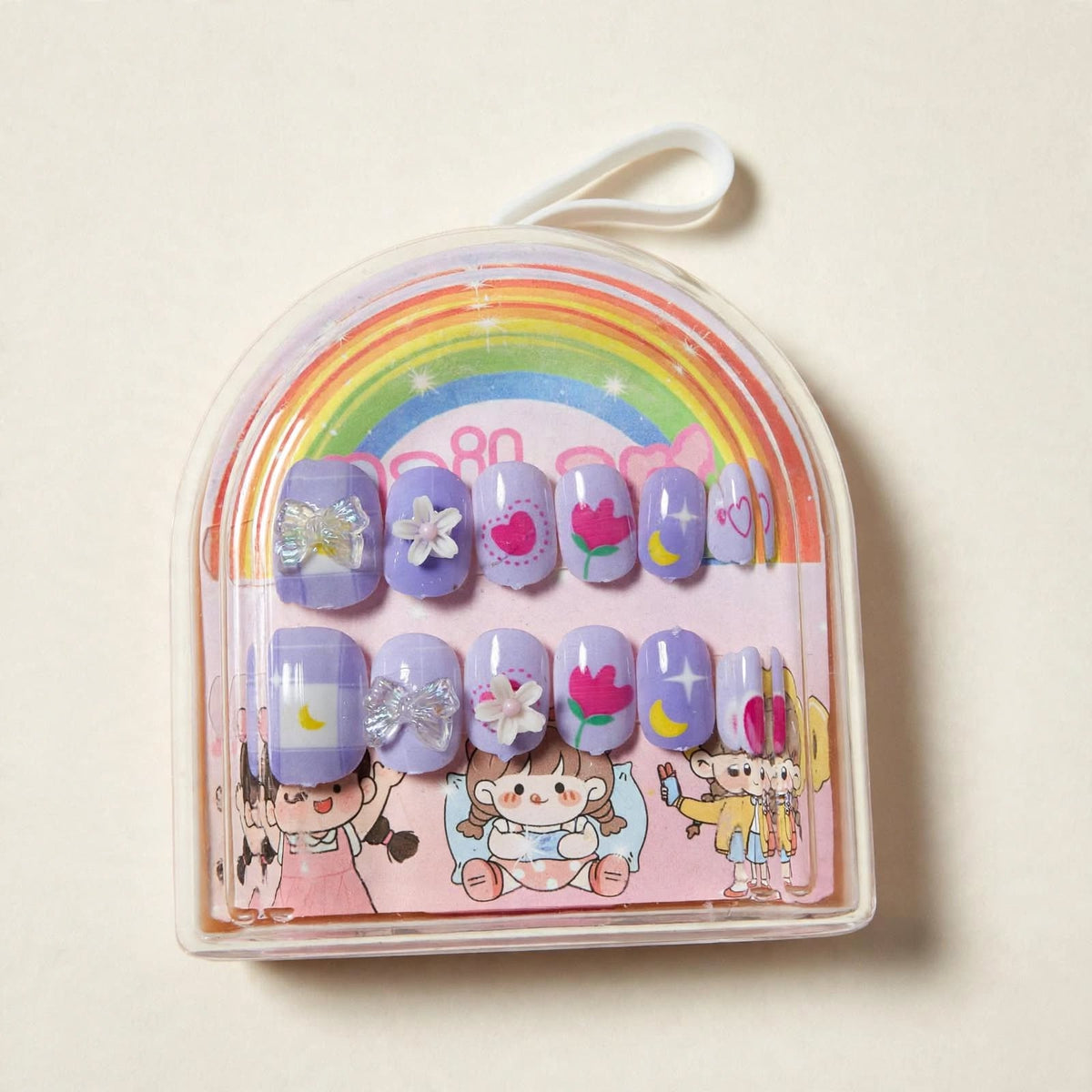 Lilac Tulips kids press-on nails