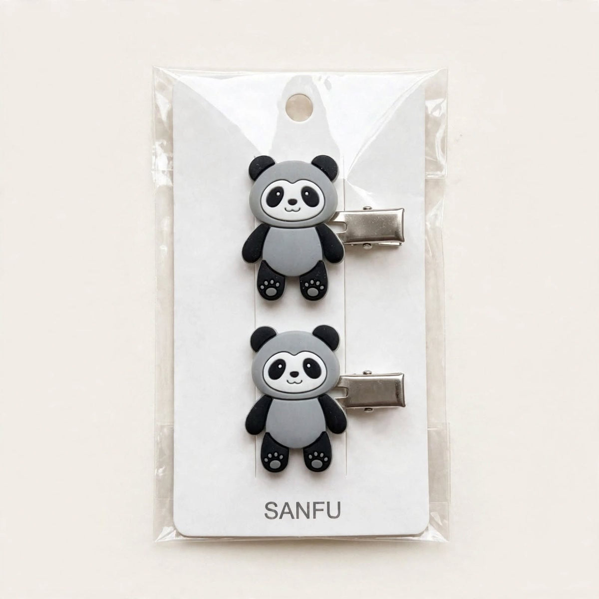 Panda kids hair clips