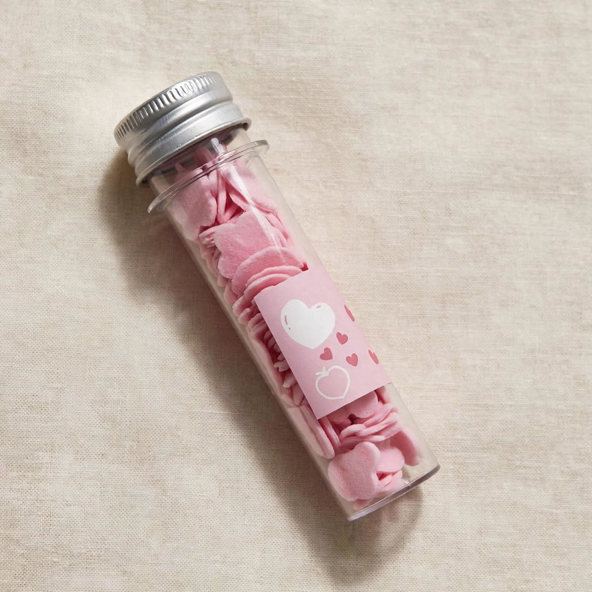 Flamingo paper soap petals tube, angled