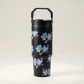 Black ribbon coquette travel tumbler standing