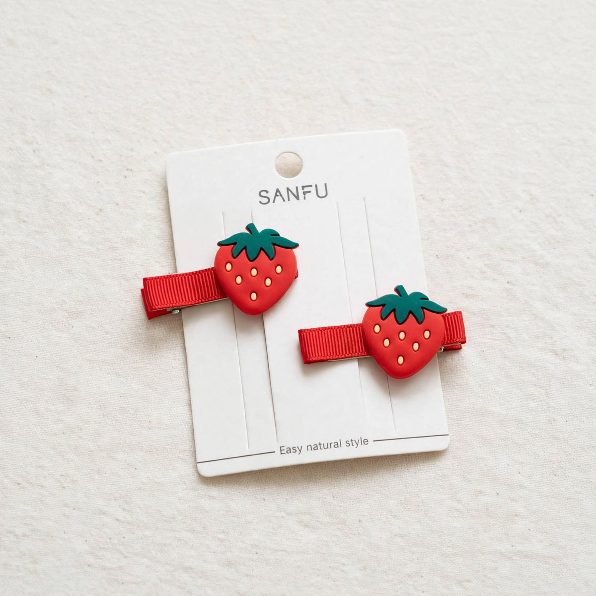 Strawberry kids hair clips
