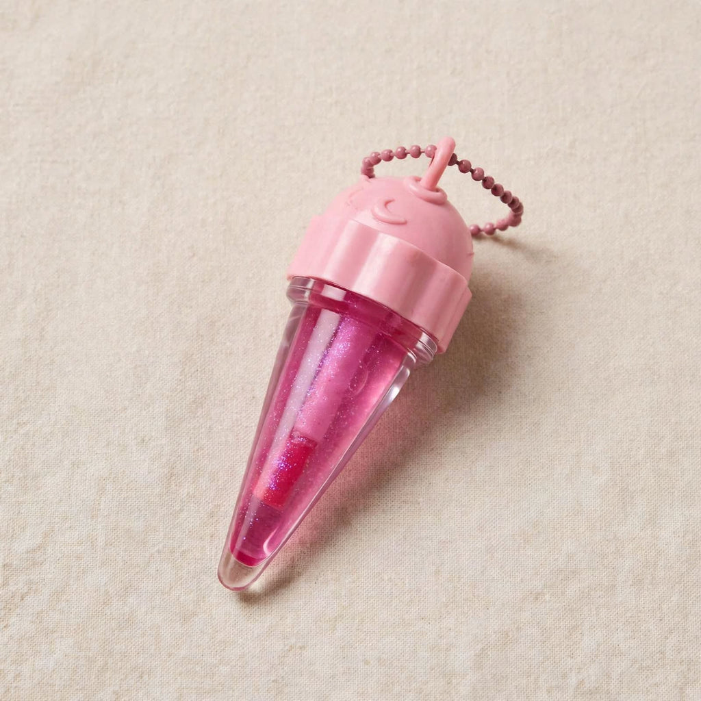 Ice cream cone lip gloss keychain