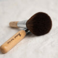Precious wooden handle powder brush, close up
