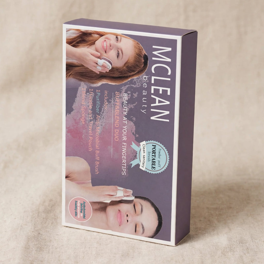 Mclean Beauty Buff and Blend Duo box on fabric