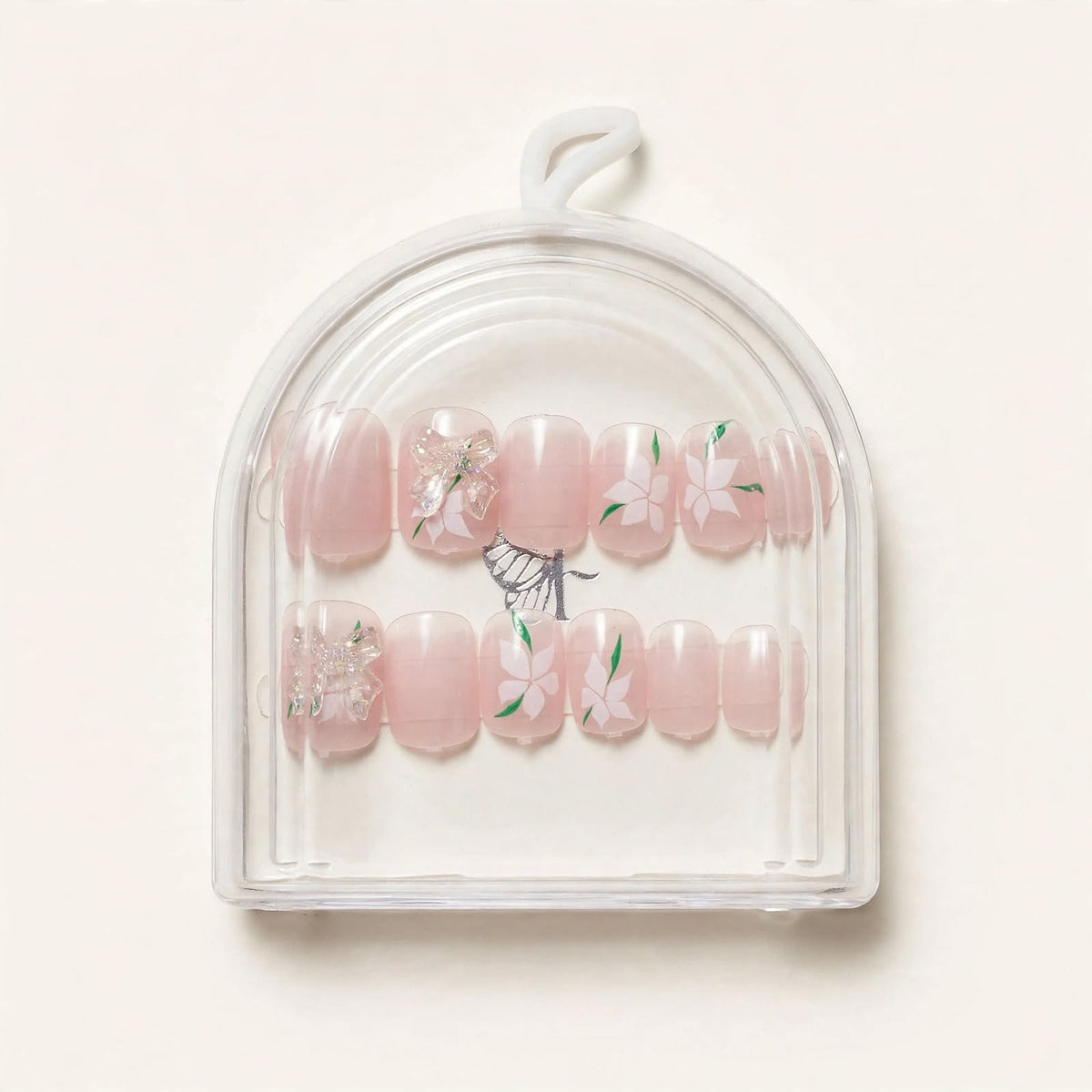 Blush Blossom short press-on nails