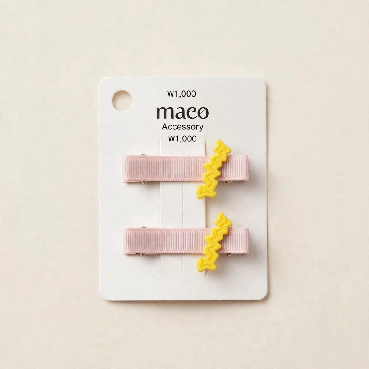 Pink Zigzag kids hair clips