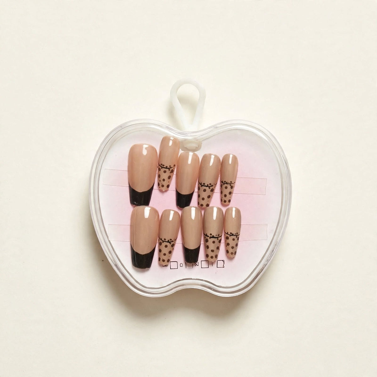 Leopard French long press-on nails