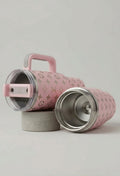 Luxe Blush Pink Monogram Insulated Tumbler, 40oz with Handle