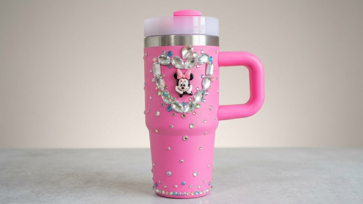 Sparkle Pink Gem Insulated Kids' Tumbler, 600ml with Handle