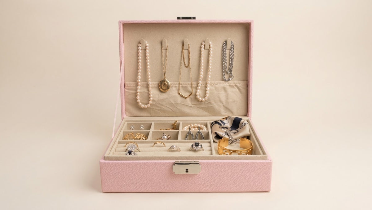 Multi-Layer Leather Jewelry Box Organizer, view 7