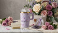 Aesthetic Floral 600ml Stainless Steel Insulated Tumbler, view 3
