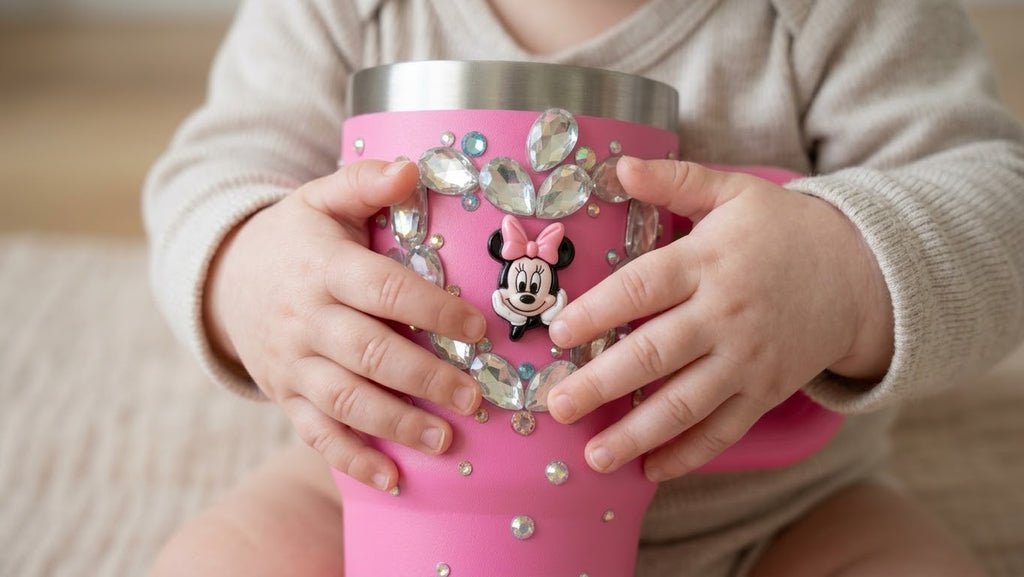 Sparkle Pink Gem Insulated Kids' Tumbler, 600ml with Handle, view 2
