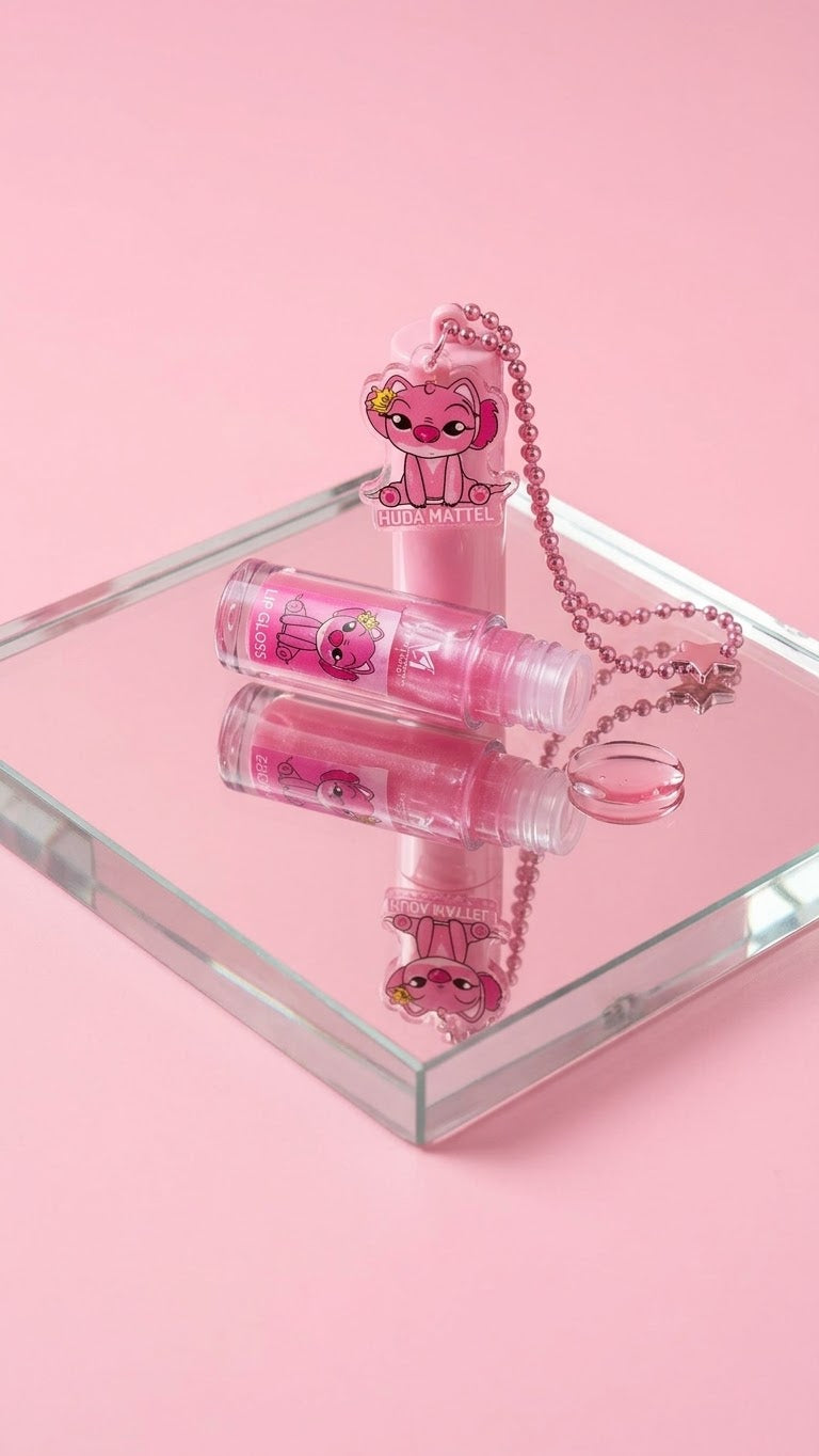 Cute Character Keychain High-Shine Lip Gloss