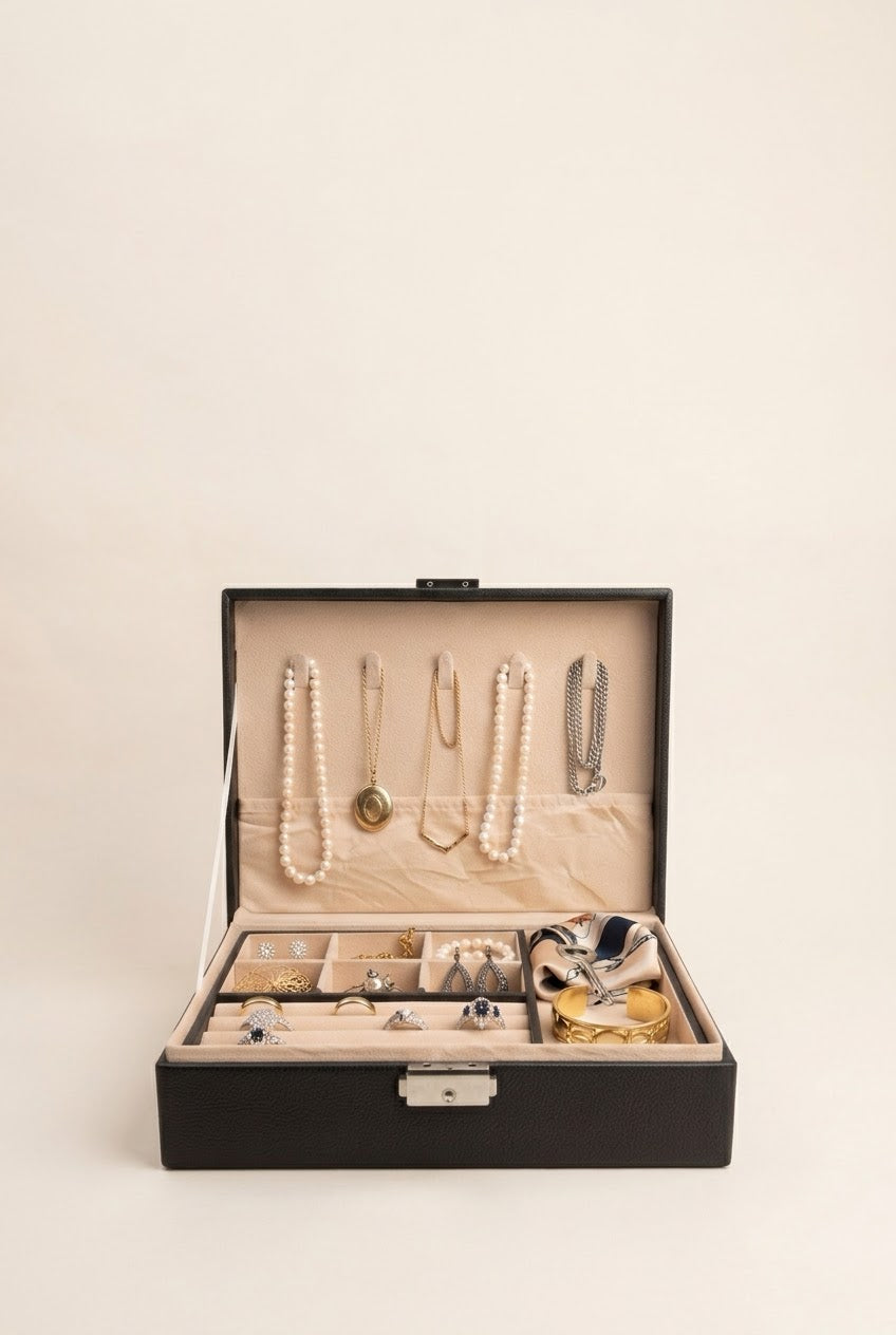 Multi-Layer Leather Jewelry Box Organizer